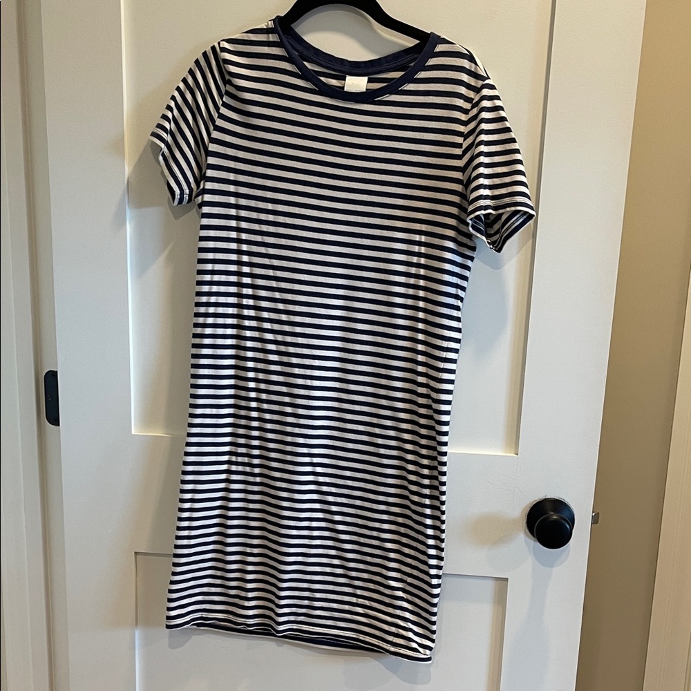 H&M Navy and White Striped Casual Dress